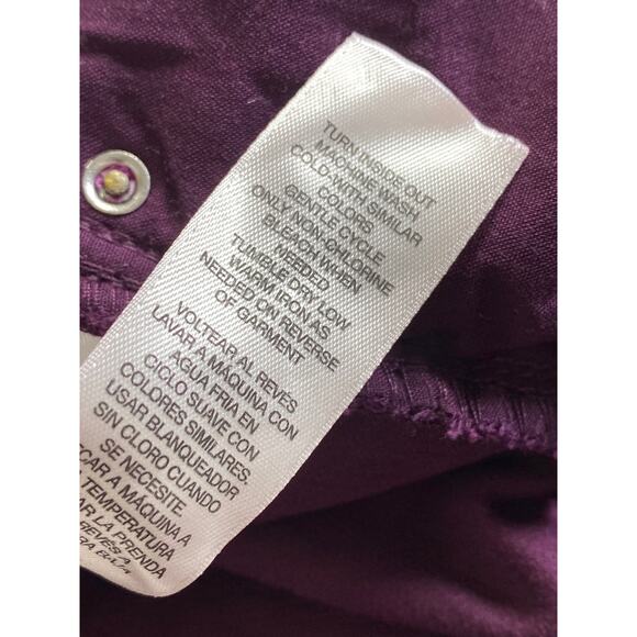 Chicos Merlot Corduroy Straight Leg Pant Sz 8 Chicos 1 Casual Girl Boss Normcore - Picture 9 of 11